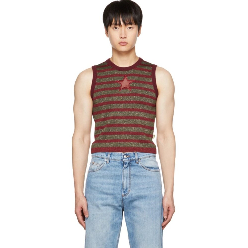 Heaven Marc Jacobs Stripey Star Vest Sleeveless Metallic Stripe Top